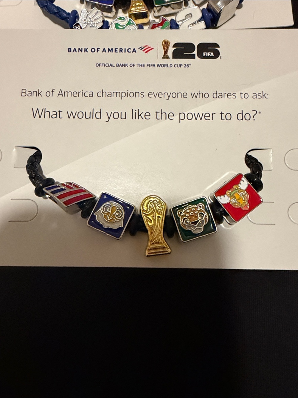 FIFA World Cup 26 Charm Bracelet - Gold Trophy & Multicolor Enamel Charms